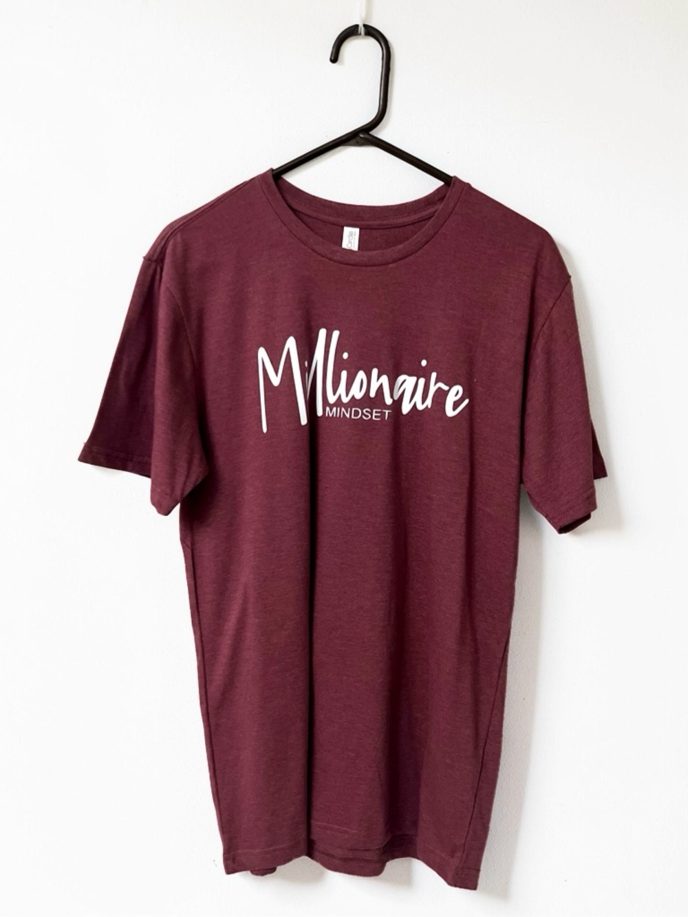 Millionaire Mindset  Crewneck T-Shirt in Burgundy